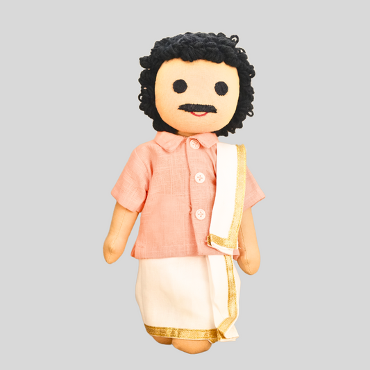 PATTU MAMA (Panchakacham) - Traditional South Indian Brahmin Handmade Fabric Doll