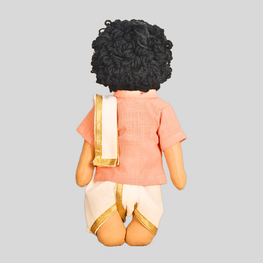 PATTU MAMA (Panchakacham) - Traditional South Indian Brahmin Handmade Fabric Doll