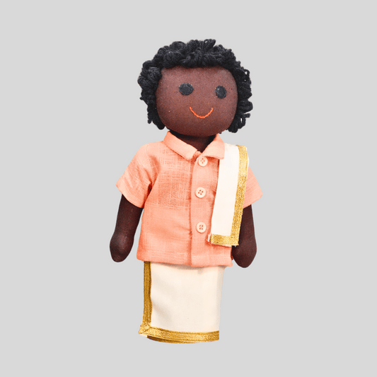 MUTHU (Veshti Sattai) - Traditional South Indian Handmade Fabric Doll