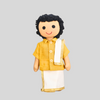 MUTHU (Veshti Sattai) - Traditional South Indian Handmade Fabric Doll