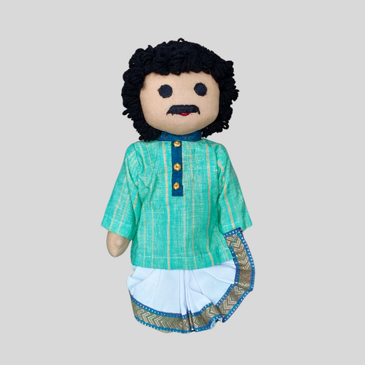 BINOY (Pleated Dhoti) - Traditional Bengali Handmade Fabric Doll