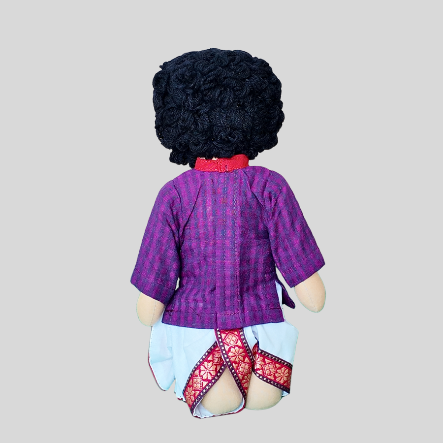 BINOY (Pleated Dhoti) - Traditional Bengali Handmade Fabric Doll
