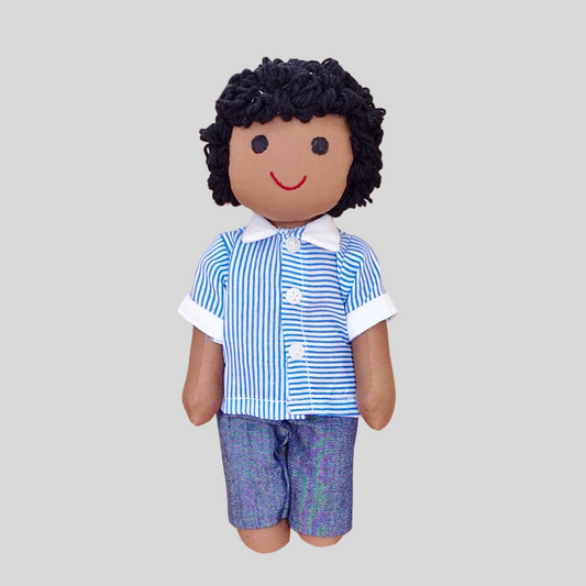 ARJUN (Casual Jeans and Shirt) – Your Child's Trustable Buddy Handmade Fabric Doll