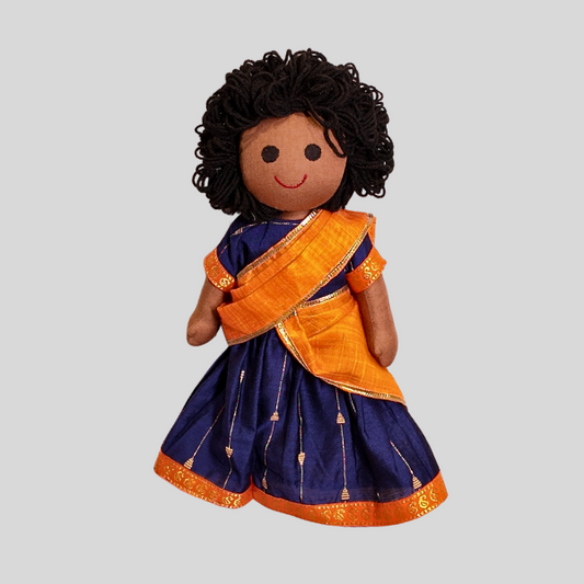 Bindhu – (ready to wear Half-Saree) Your Child's Favourite Companion Handmade fabric Doll