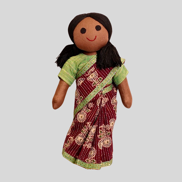 Meenu – (ready to wear Saree) Your Child's Favourite Companion Handmade fabric Doll