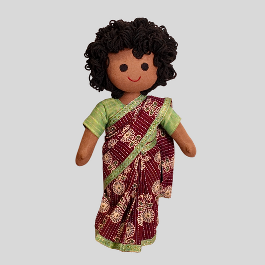 Bindhu – (ready to wear Saree) Your Child's Favourite Companion Handmade fabric Doll