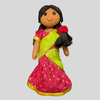 Meenu – (ready to wear Half-Saree) Long Hair Dress-Up Doll for Styling & Imaginative Play (Handmade Fabric Doll)