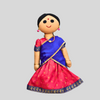 RADHA (Half Saree) - Traditional Southern Handmade Fabric Doll