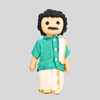 PATTU MAMA (Panchakacham) - Traditional Tamil Brahmin Handmade Fabric Doll