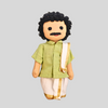 PATTU MAMA (Panchakacham) - Traditional Tamil Brahmin Handmade Fabric Doll