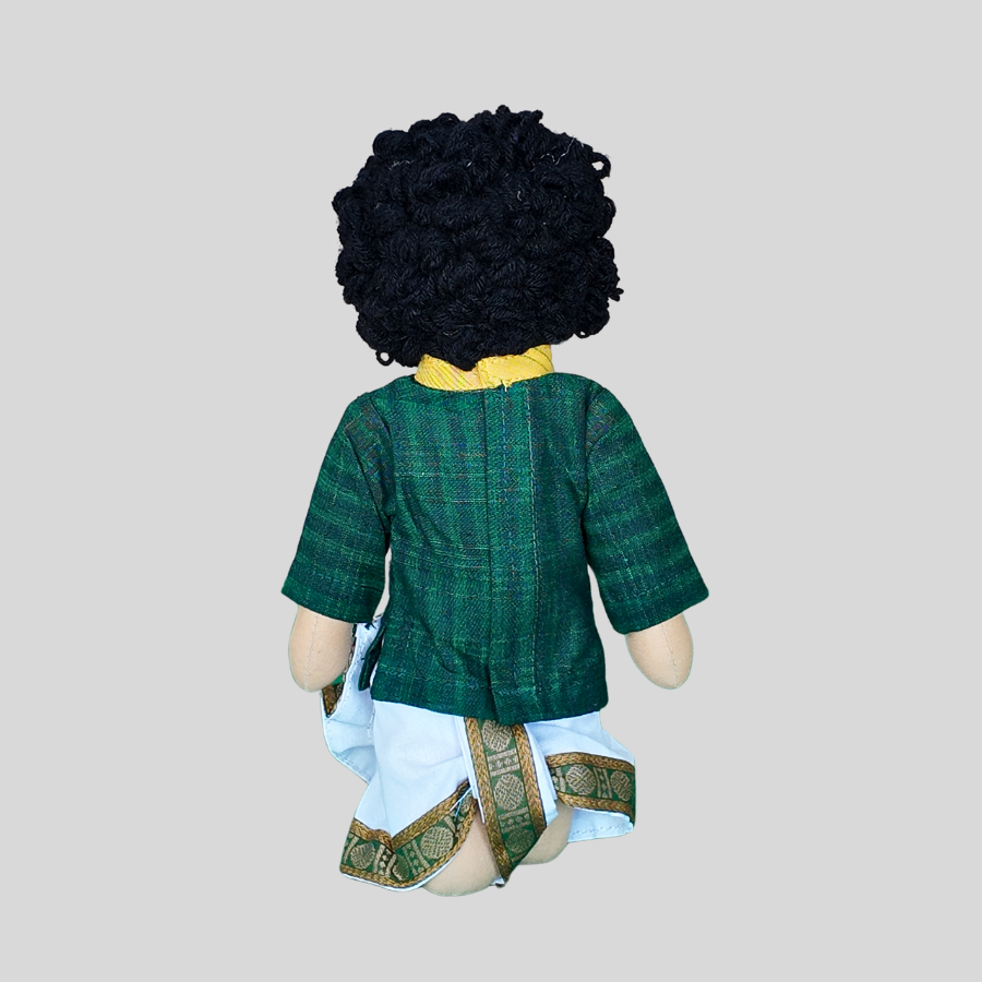 BINOY (Pleated Dhoti) - Traditional Bengali Handmade Fabric Doll