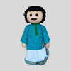 BINOY (Pleated Dhoti) - Traditional Bengali Handmade Fabric Doll