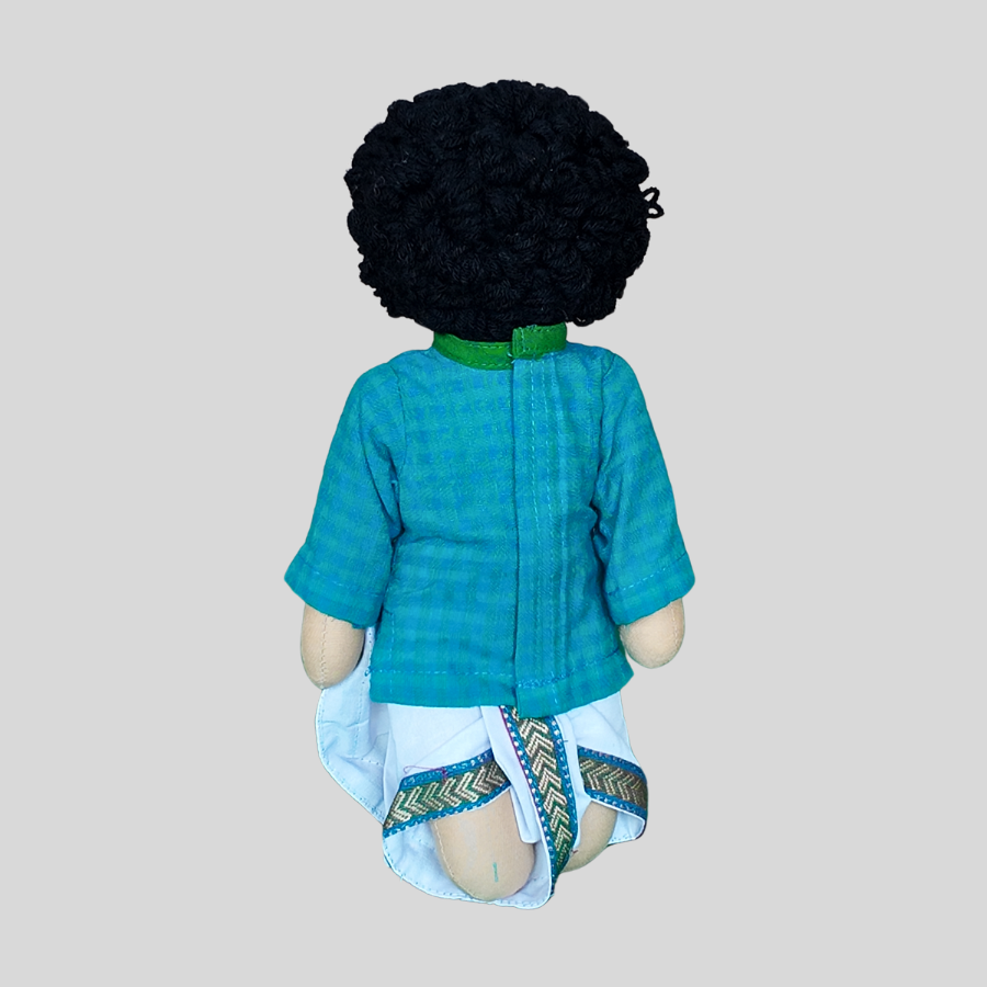 BINOY (Pleated Dhoti) - Traditional Bengali Handmade Fabric Doll