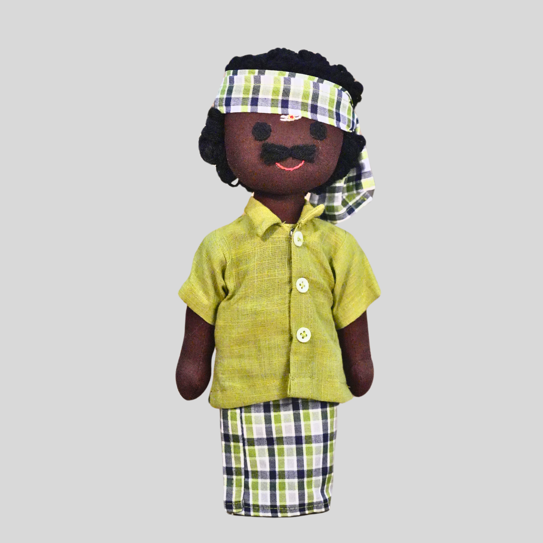 MANICKAM (Lungi) -  Rural Tamil Nadu Handmade Fabric Doll