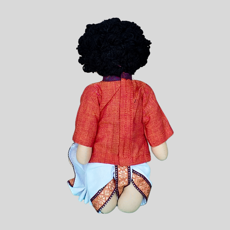 BINOY (Pleated Dhoti) - Traditional Bengali Handmade Fabric Doll