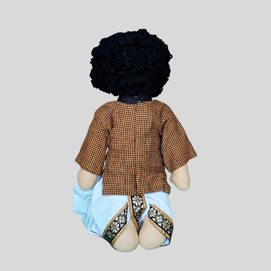 BINOY (Pleated Dhoti) - Traditional Bengali Handmade Fabric Doll
