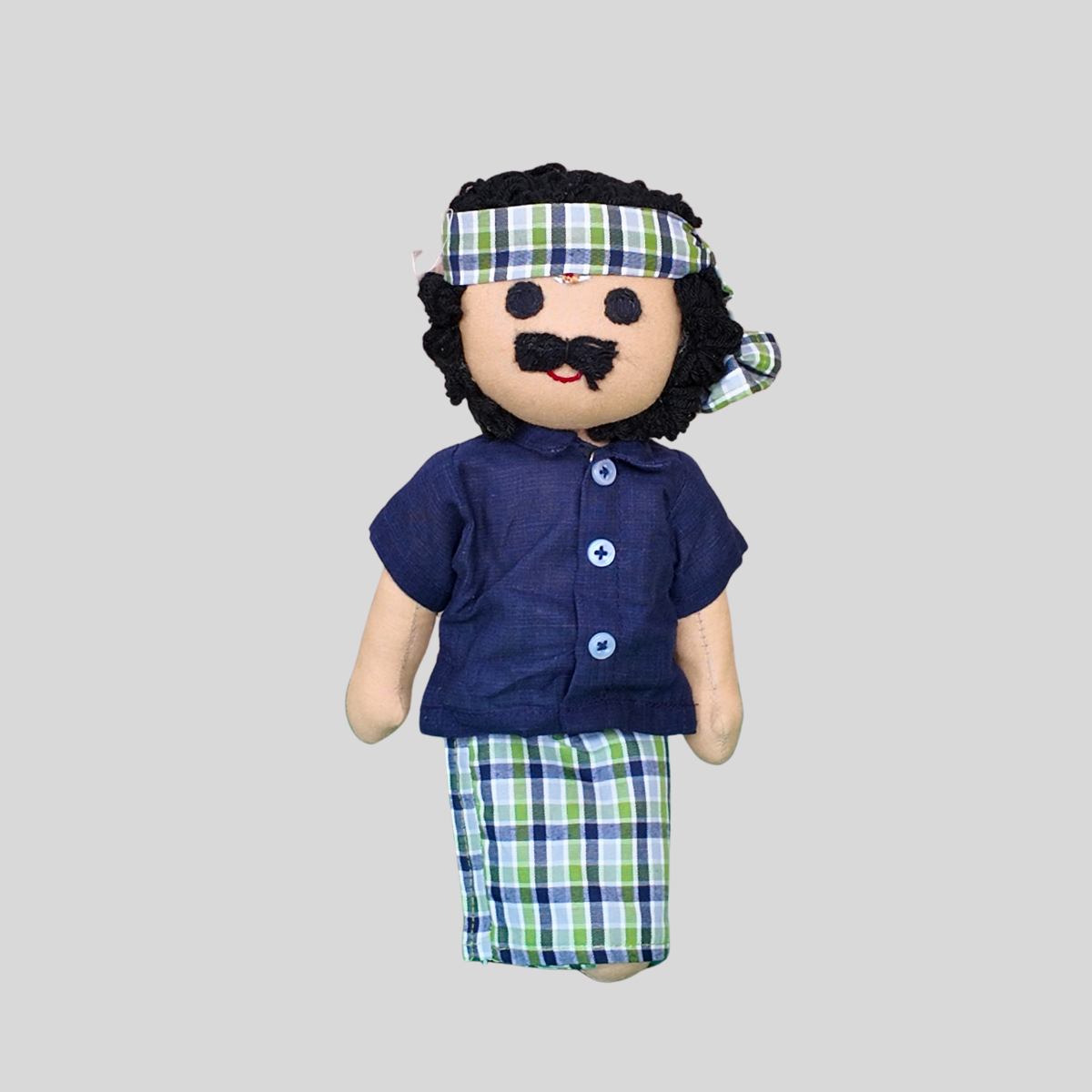 MANICKAM (Lungi) -  Rural Tamil Nadu Handmade Fabric Doll