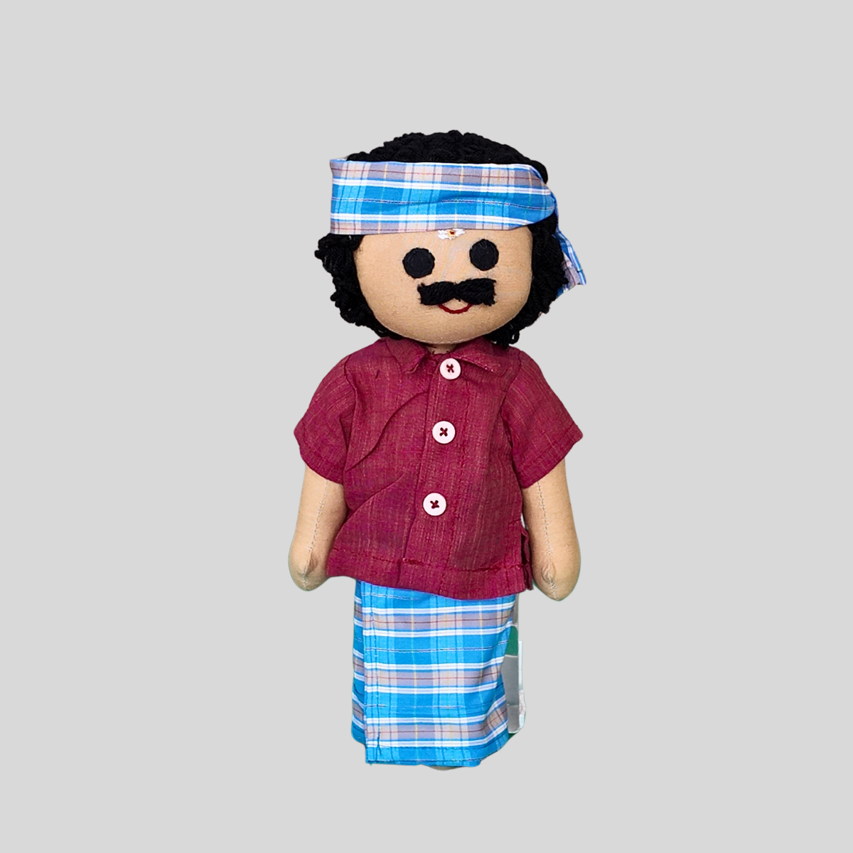 MANICKAM (Lungi) -  Rural Tamil Nadu Handmade Fabric Doll