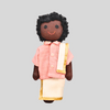 MUTHU (Veshti Sattai) - Traditional South Indian Handmade Fabric Doll