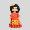 AMMU (Pavadai Sattai)- Curly Hair Handmade Fabric Doll