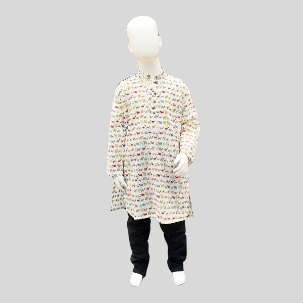 Animal printed Kurta Set – Elephant/ Camel Print Kurta with Black Chudidhar Pant