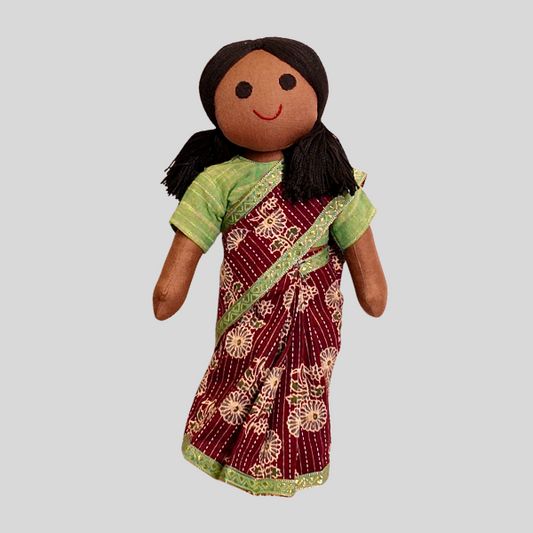 Meenu – (ready to wear Saree) Your Child's Favourite Companion Handmade fabric Doll