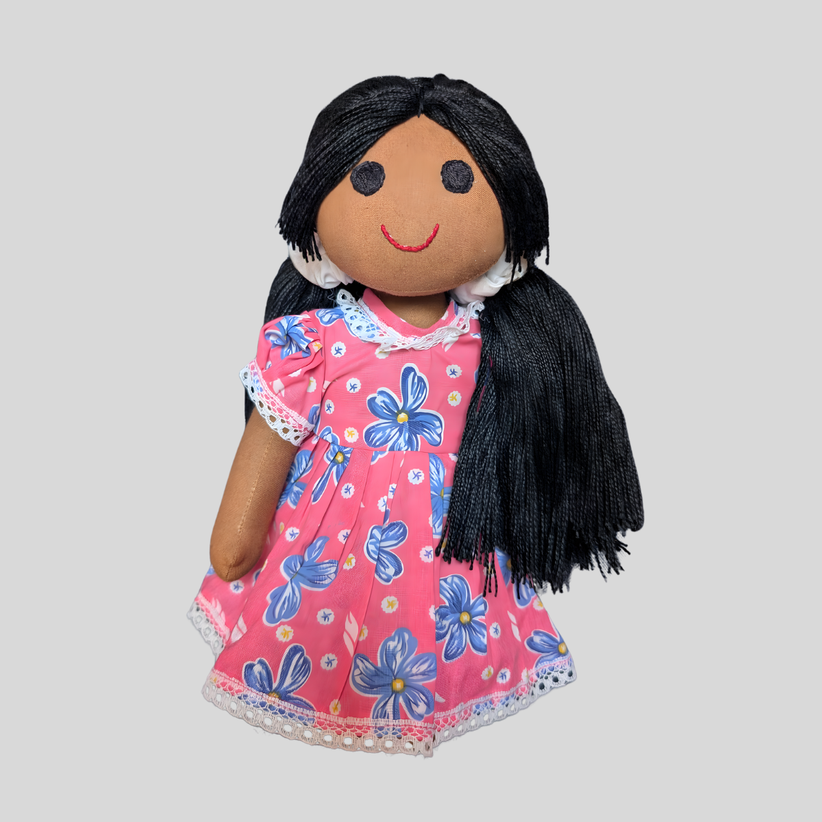 MEENU (Frock) – Long Hair Dress-Up Doll for Styling & Imaginative Play (Handmade Fabric Doll)