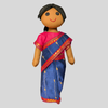 Meenu – (ready to wear Saree) Long Hair Dress-Up Doll for Styling & Imaginative Play (Handmade Fabric Doll)