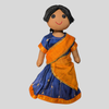 Meenu – (ready to wear Half-Saree) Long Hair Dress-Up Doll for Styling & Imaginative Play (Handmade Fabric Doll)