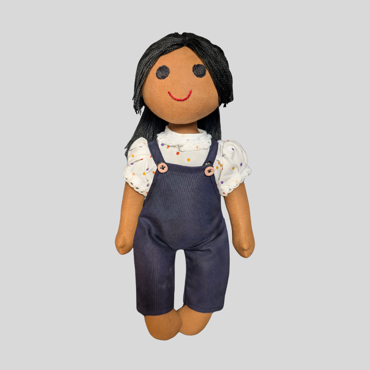 MEENU (Dungree) – Long Hair Dress-Up Doll for Styling & Imaginative Play (Handmade Fabric Doll)