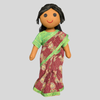 Meenu – (ready to wear Saree) Long Hair Dress-Up Doll for Styling & Imaginative Play (Handmade Fabric Doll)