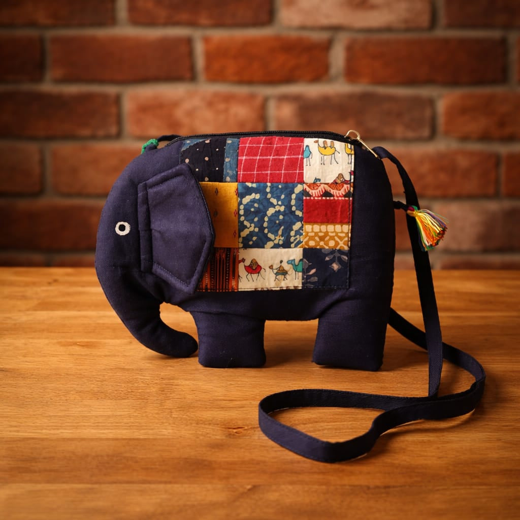 Patchwork Elephant Sling Bag for Kids