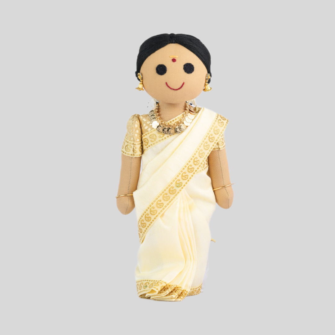 OMANA (Kasavu) - Traditional Kerala Handmade Fabric Doll