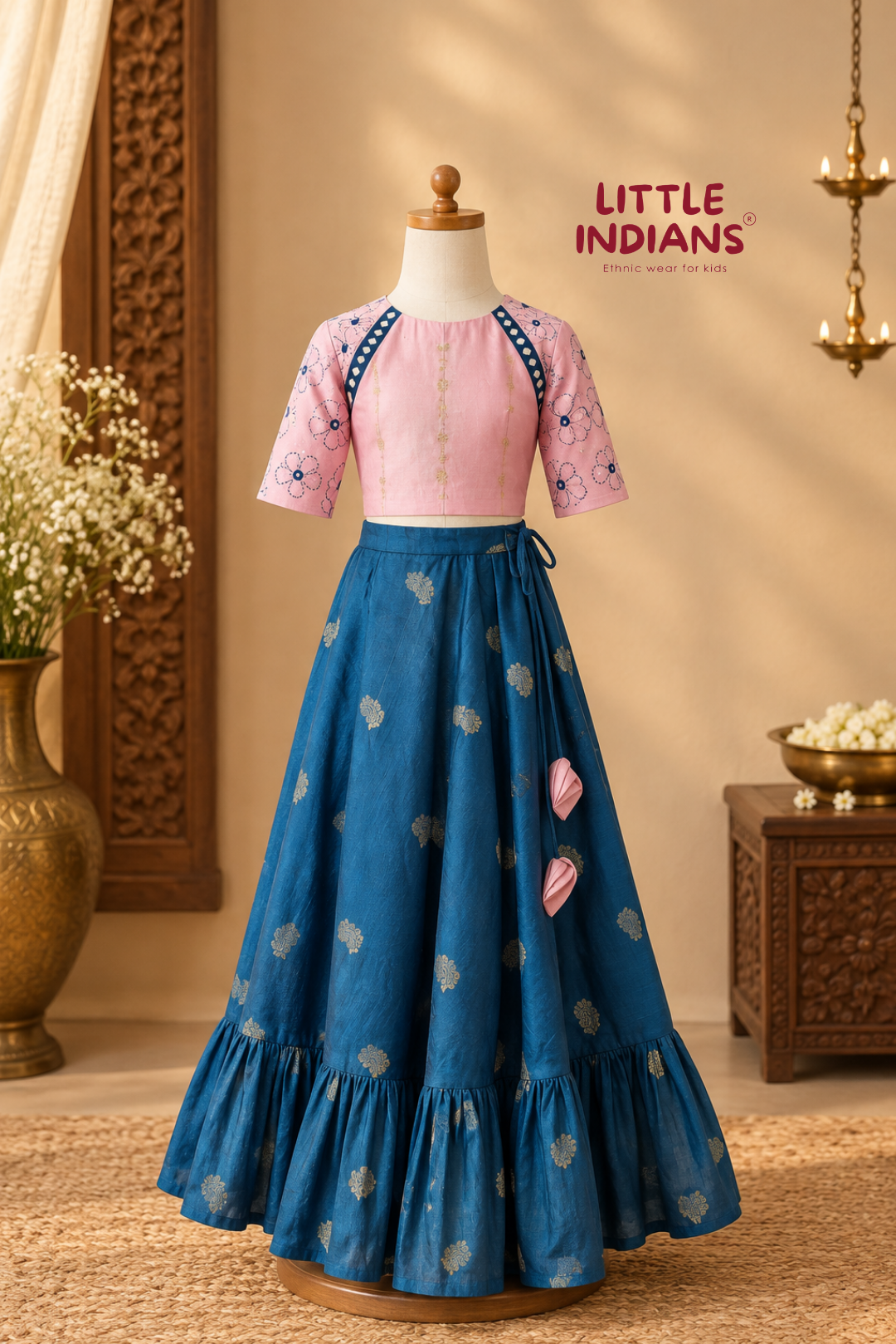 Pink and Teal Blue Lehenga!