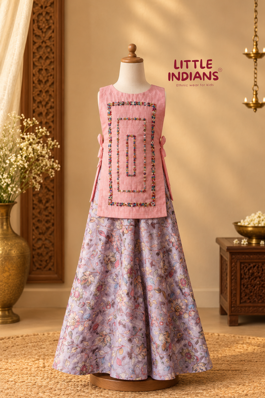 Peach and Floral printed Lehenga!